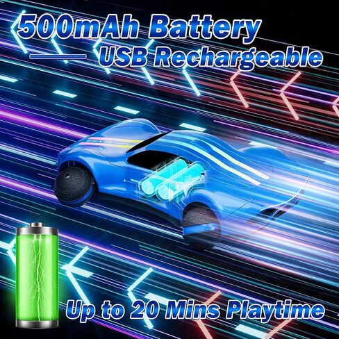 Remote Control Car for Kids, RC Stunt Car with Drift Wheels, 360° Spins & Flips, 2.4GHz Rechargeable Toy Car with LED Lights, Indoor Outdoor Gift for Boys Girls Ages 6-12 in Saudi Arabia