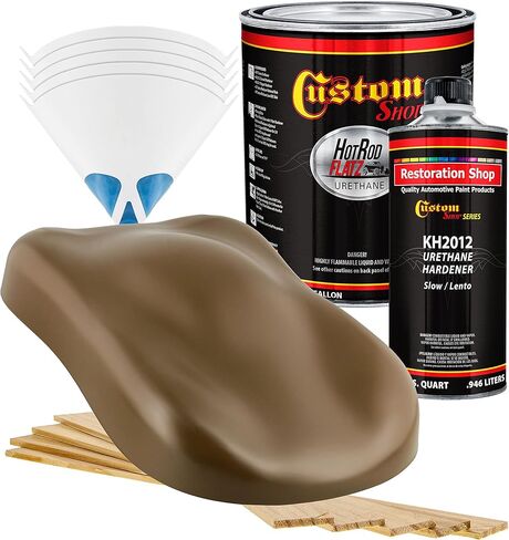 Custom Shop - Camo Brown - Hot Rod Flatz Flat Matte Satin Urethane Auto Paint - Complete Gallon Paint Kit - Professional Low Sheen Automotive, Car Truck Coating, 4:1 Mix Ratio in Kuwait