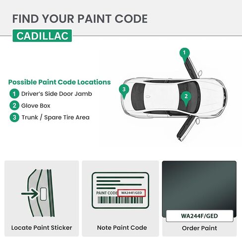 ERA Paints - WA244F/GED - Wilder Metallic for CADILLAC Exact OEM Color Match Automotive Touch Up Paint for Cars - Scratch & Chip Repair for Metal & Plastic - Pro Kit - Made in USA in Kuwait
