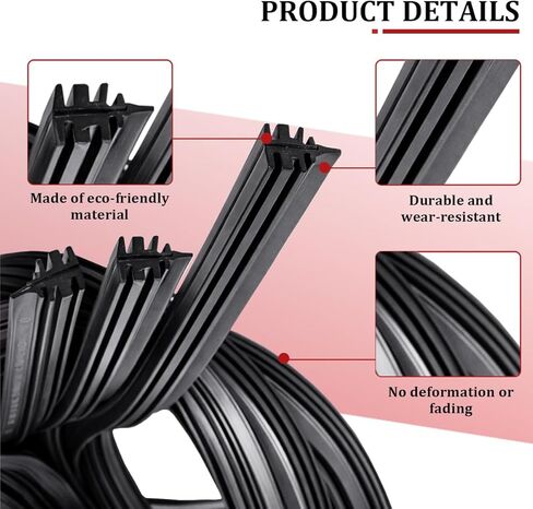 4PCS Car Windshield Wiper Blade Refills, 28 Inch Rubber Adjustable Vehicle Front & Rear Window Frameless Insert Wiper Strip, Waterproof Boneless Auto Windscreen Wiping Strip, Universal Fit in Saudi Arabia