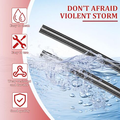 4PCS Car Windshield Wiper Blade Refills, 28 Inch Rubber Adjustable Vehicle Front & Rear Window Frameless Insert Wiper Strip, Waterproof Boneless Auto Windscreen Wiping Strip, Universal Fit in Saudi Arabia