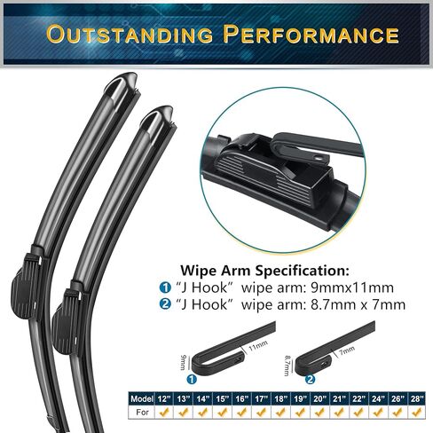 Windshield Wiper Blades 24" + 22" Wiper Windshield Wiper Blades (set of 2) - Series: HH998HK in Saudi Arabia