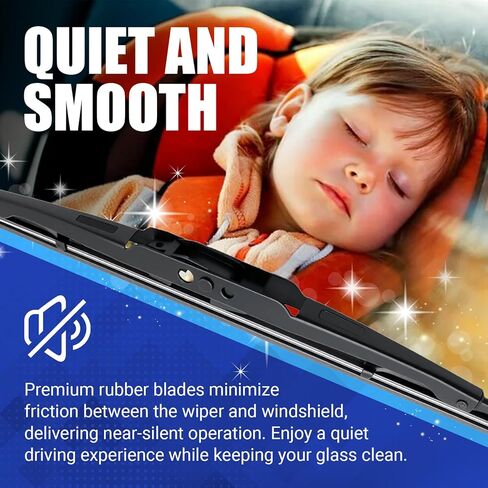 2 Pcs Front Wiper Blade Set Compatible with Jeep Wrangler YJ 1987-2006 Replacement for 83505425 19712.01, A Pair of Front Windshield Wiper Blade in Kuwait