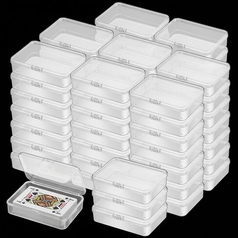 60 Pcs Clear Plastic Playing Card Boxes, 4.13 x 2.95 x 0.98 Inch Snap Closed Poker Gaming Playing Card Deck Holder, Blank Poker Cards Storage Case, for Bank Business Trading Gaming Cards in Kuwait