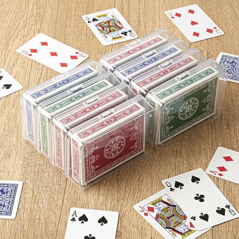 60 Pcs Clear Plastic Playing Card Boxes, 4.13 x 2.95 x 0.98 Inch Snap Closed Poker Gaming Playing Card Deck Holder, Blank Poker Cards Storage Case, for Bank Business Trading Gaming Cards in Kuwait
