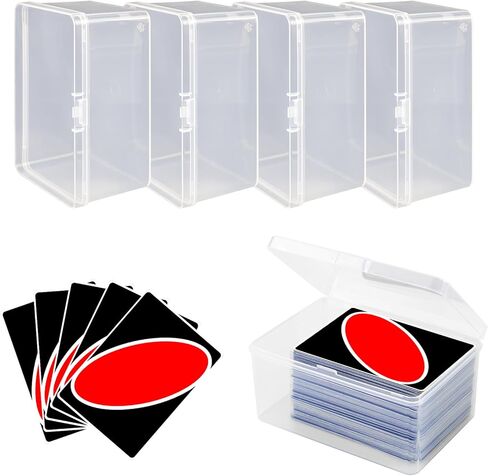 4PCS Plastic Game Card Storage Box, UNO Card Case, Playing Card Box, High Capacity Playing Card Case, Waterproof Plastic Card Holder (NO Cards) in Saudi Arabia