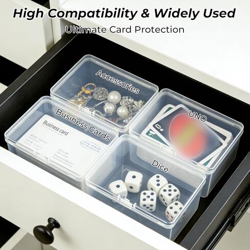 4PCS Plastic Game Card Storage Box, UNO Card Case, Playing Card Box, High Capacity Playing Card Case, Waterproof Plastic Card Holder (NO Cards) in Saudi Arabia
