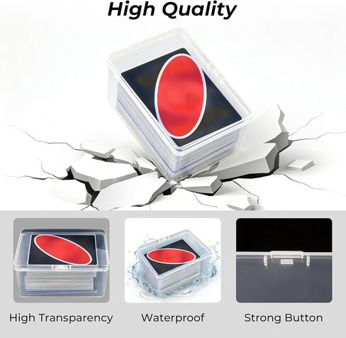 4PCS Plastic Game Card Storage Box, UNO Card Case, Playing Card Box, High Capacity Playing Card Case, Waterproof Plastic Card Holder (NO Cards) in Saudi Arabia