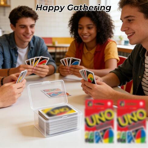 4PCS Plastic Game Card Storage Box, UNO Card Case, Playing Card Box, High Capacity Playing Card Case, Waterproof Plastic Card Holder (NO Cards) in Saudi Arabia