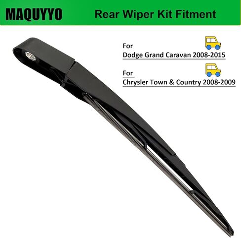 Rear Windshield Wiper Arm Blade Set Replacement for Dodge Grand Caravan 2008-2015, Chrysler Town & Country 2008-2009, MAQUYYO Rear Windshield Wiper Blade Arm Kit Replace 68078306AA, 55077097AC in Saudi Arabia