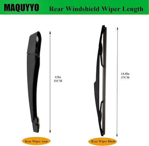 Rear Windshield Wiper Arm Blade Set Replacement for Dodge Grand Caravan 2008-2015, Chrysler Town & Country 2008-2009, MAQUYYO Rear Windshield Wiper Blade Arm Kit Replace 68078306AA, 55077097AC in Saudi Arabia