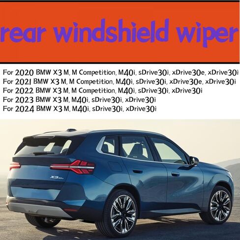 back rear wiper blade For BMW X3 X3M 2020-2024 M M40i sDrive30i xDrive30i xDrive30e M Competition Rear windshield wiper blade in Saudi Arabia
