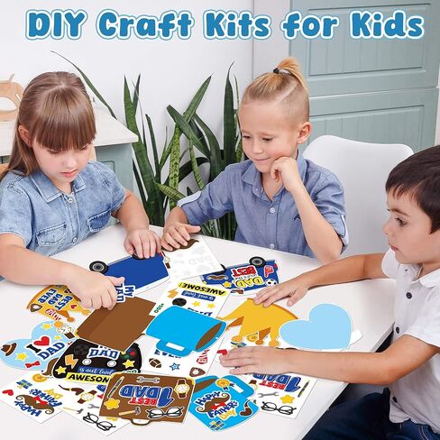 Father's Day DIY Crafts for Kids - 36Set Bulk Happy Father’s Day Theme Sunday School Crafts Sticker Christian Religious Hanging Ornament Craft Kit for Classroom VBS Activities Sunday School Favors in Kuwait