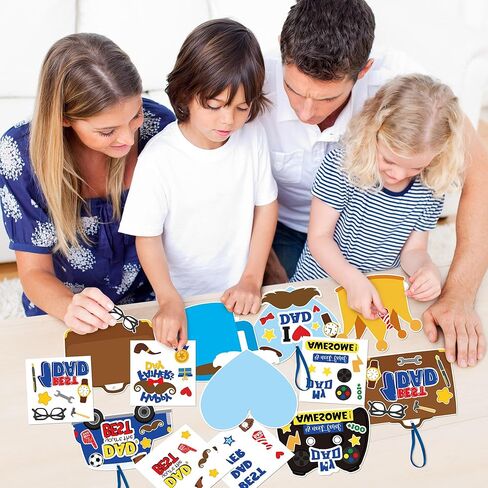 Father's Day DIY Crafts for Kids - 36Set Bulk Happy Father’s Day Theme Sunday School Crafts Sticker Christian Religious Hanging Ornament Craft Kit for Classroom VBS Activities Sunday School Favors in Kuwait