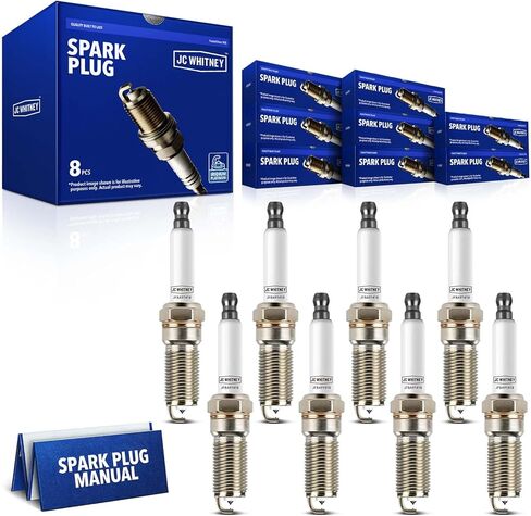 JC Whitney JFBAJCWSP00055 8pcs Iridium Spark Plugs - Compatible with Chevrolet Silverado 1500, Silverado 2500 3500 HD, Tahoe, Suburban, GMC Sierra 1500, Yukon - 5.3L 6.0L 6.2L 6.6L Cyl.8 in Saudi Arabia