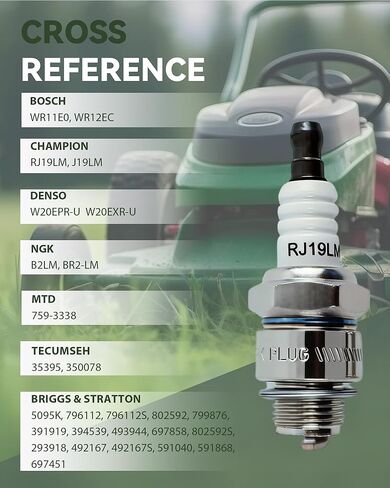 E-SHIN RJ19LM شمعات الإشعال لبوش WR11E0 Champion J19LM NGK B2LM MTD 759-3338 Briggs&S 796112 796112S 802592 5095K 4 عبوات in Kuwait