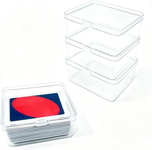 4 PCS Game Card Storage Box Compatible with UNO Cards,Playing Card Case, Card Holders,Plastic Clear Card Case (NO Cards) in Saudi Arabia