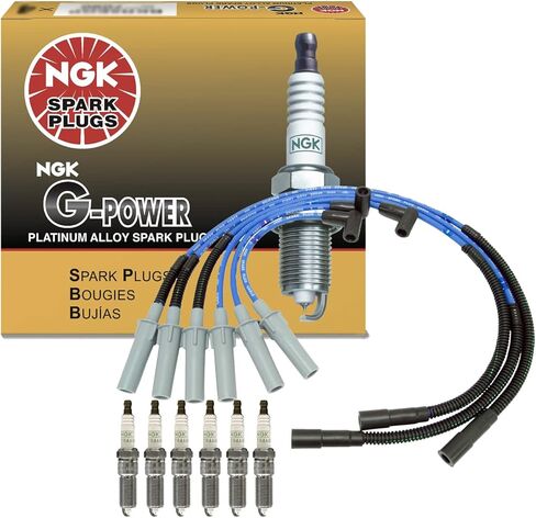 NGK Wire & 6 G-Power Platinum Spark Plugs Kit For Jeep Wrangler 3.8 V6 in Saudi Arabia