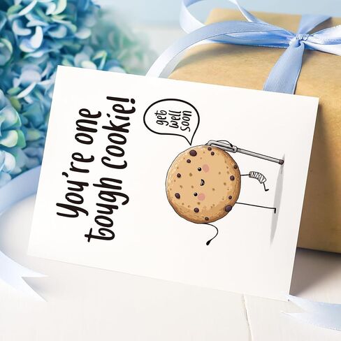 Funny Get Well Card for Man Woman, Feel Better Cards for Friend, You're One Tough Cookie, with Envelope Sticker in Kuwait