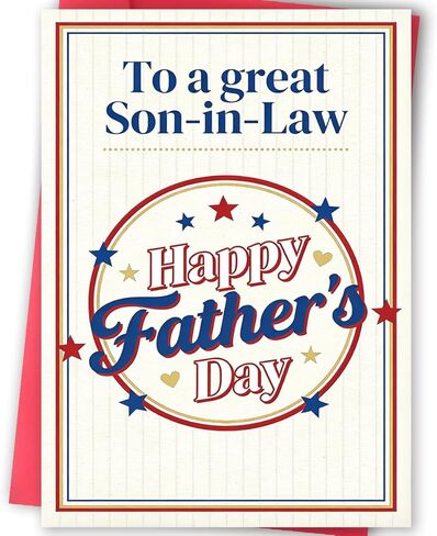 BENNLOOS Happy Father's Day Card for Son-In-Saw, Fathers Day Card Gift from Parents-In-Law, Ideal for Fathers Day Gift and Family Celebrations in Saudi Arabia