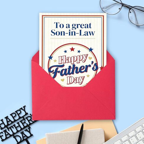 BENNLOOS Happy Father's Day Card for Son-In-Saw, Fathers Day Card Gift from Parents-In-Law, Ideal for Fathers Day Gift and Family Celebrations in Saudi Arabia