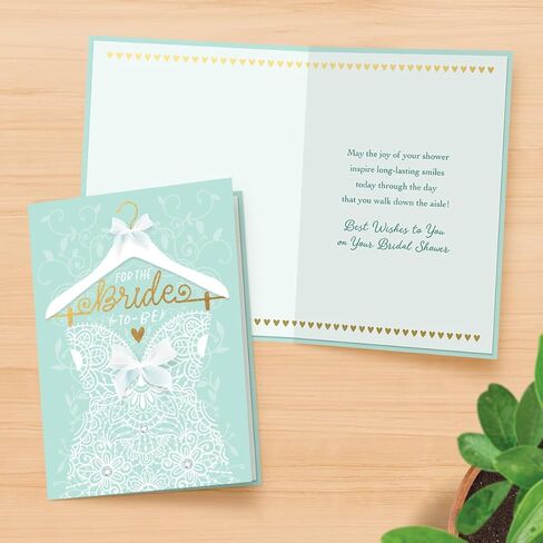 Designer Greetings Premier Collection Bridal Shower Card, Wedding Dress (Includes White Envelope) – Perfect for the Bride-To-Be and Wedding Celebrations in Saudi Arabia