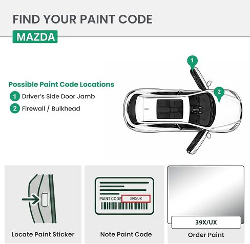 دهانات ERA - 39X/UX - سبيكة فضية معدنية لـ MAZDA مطابقة الألوان OEM تمامًا لطلاء السيارات - إصلاح الخدوش والرقائق للمعادن والبلاستيك - مجموعة متميزة - صنع في الولايات المتحدة الأمريكية in Kuwait