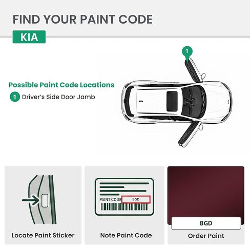 ERA Paints - BGD - Black Berry Pearl for KIA MOTORS Exact OEM Color Match Automotive Touch Up Paint for Cars - Scratch & Chip Repair for Metal & Plastic - Essential Kit - Made in USA in Kuwait