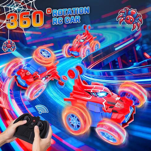 Remote Control Car for Boys, 360° Rotating 4WD Stunt Spider RC Cars with Cool LED Lights, Rechargeable Car Toys Birthday Gifts for Kids Boys Girls Age 3-6 7-9 10-12 in Saudi Arabia