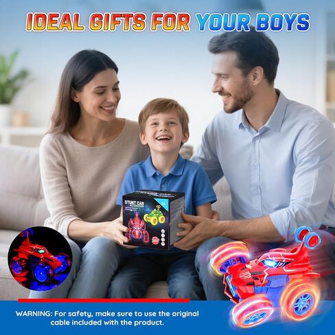 Remote Control Car for Boys, 360° Rotating 4WD Stunt Spider RC Cars with Cool LED Lights, Rechargeable Car Toys Birthday Gifts for Kids Boys Girls Age 3-6 7-9 10-12 in Saudi Arabia