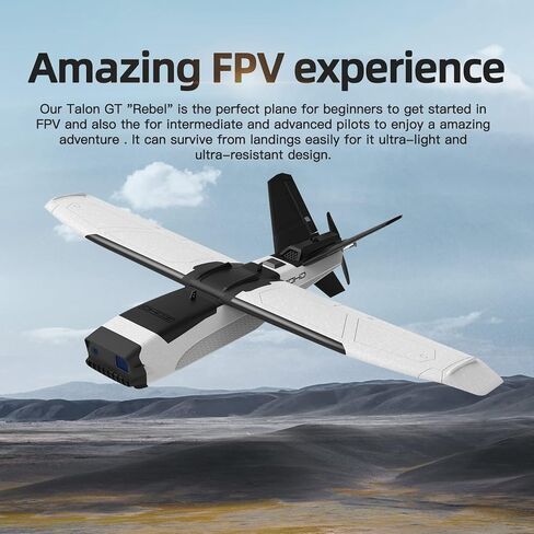 طائرة Buddy RC ZOHD Talon GT Rebel FPV، طائرة على شكل V-Tail BEPP FPV Aircraft RC للبالغين مع جناحيها 1000 مم، طائرة RC سهلة التحكم للمبتدئين (إصدار المجموعة، أبيض) in Kuwait