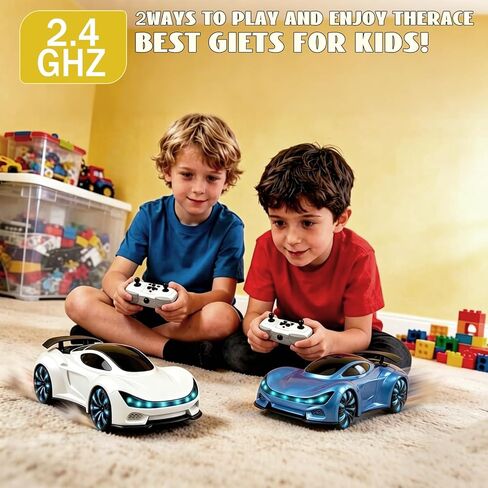 Remote Control Car, Gesture Sensing RC Stunt Car, Drift RC Cars with Light Spray & Sound, 2.4GHz Hobby RC Cars Toy for Kids, Dual Control, 360 Rotate, Birthday Gifts for Boys Girls 6+ (White) in Saudi Arabia