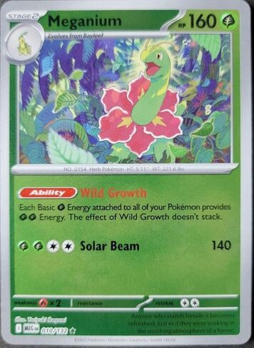 Pokemon - Meganium 010/132 - Mega Evolution - Reverse Foil - Single Card in Kuwait