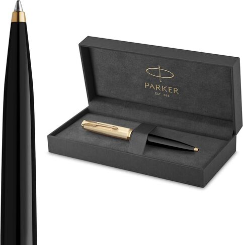 Parker 51 Fountain Pen | Deluxe Plum Barrel with Gold Trim | Fine 18k Gold Nib with Black Ink Cartridge | Gift Box in Saudi Arabia