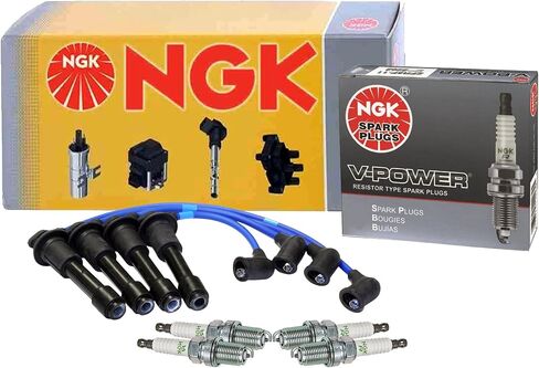 NGK Wire & 4 VPower Spark Plugs Kit For Mazda Miata Base LE SE 1.6 L4 DOHC 90-93 in Saudi Arabia