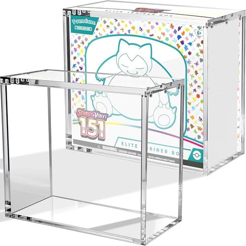 PKMN ETB Acrylic Case – 8mm + 5mm Premium Thick Clear Acrylic ETB Display Box with Magnetic Lid – ETB Protector Case for Collectors, UV Resistant, Stackable Design in Saudi Arabia
