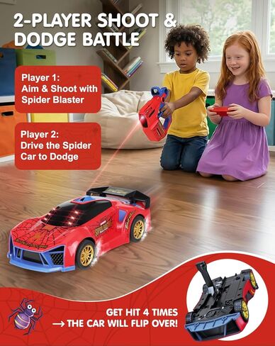 Spider RC Battle Car Set – Chase & Shoot Game with Infrared Blaster, 2 Player Interactive Remote Control Toy, Rechargeable Vehicle Gift for Boys Ages 3-12 in Kuwait