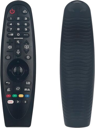 حافظة واقية من السيليكون تناسب جهاز التحكم عن بعد LG MR20GA AN-MR650A AN-MR18BA AN-MR600 AN-MR650 AN-MR19BA AN-MR20GA، غطاء حماية لجهاز التحكم عن بعد السحري (أسود) in Kuwait