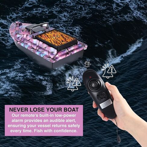 Bait Boat for Fishing, Remote Controlled Bait Delivery Vessel with 2.4GHz Control, 328yd Range, 4.4lbs Capacity, Dual Brushless Motors, 4-Hour Runtime, Rugged ABS Hull, Low Voltage Return Alarm in Saudi Arabia