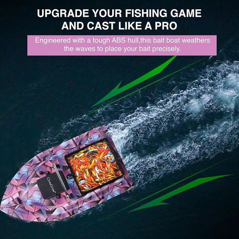 Bait Boat for Fishing, Remote Controlled Bait Delivery Vessel with 2.4GHz Control, 328yd Range, 4.4lbs Capacity, Dual Brushless Motors, 4-Hour Runtime, Rugged ABS Hull, Low Voltage Return Alarm in Saudi Arabia