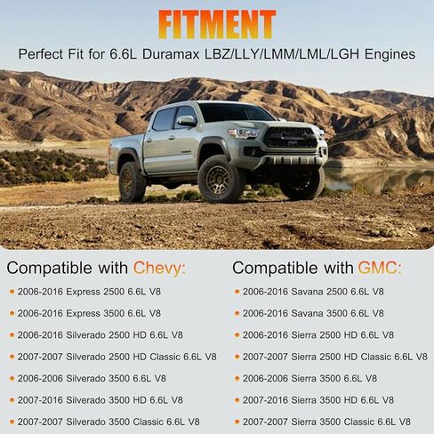 12639701 شمعات توهج الديزل 9G متوافقة مع Duramax Chevy GMC LBZ LLY LML LMM LGH 6.6L، 2006-2016 Silverado Sierra 2500HD 3500HD، Express Savana 2500 3500 استبدال # 97364968 05613738، 8 قطع in Kuwait