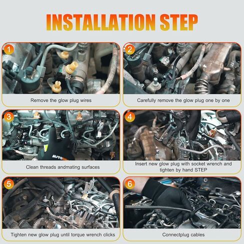 12639701 شمعات توهج الديزل 9G متوافقة مع Duramax Chevy GMC LBZ LLY LML LMM LGH 6.6L، 2006-2016 Silverado Sierra 2500HD 3500HD، Express Savana 2500 3500 استبدال # 97364968 05613738، 8 قطع in Kuwait