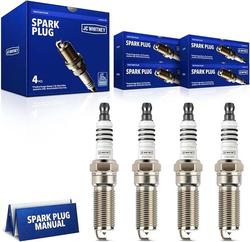 JC Whitney JFBAJCWSP00017 4pcs Iridium Spark Plugs - Compatible with Ford Escape 01-04&09-17, Chevrolet Equinox 10-17, Malibu 04-15, GMC Terrain 10-17, Mazda 3 6 06-13 - Cyl.4 in Saudi Arabia
