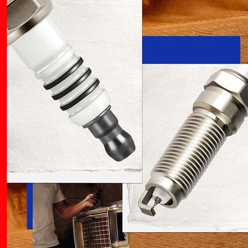 JC Whitney JFBAJCWSP00017 4pcs Iridium Spark Plugs - Compatible with Ford Escape 01-04&09-17, Chevrolet Equinox 10-17, Malibu 04-15, GMC Terrain 10-17, Mazda 3 6 06-13 - Cyl.4 in Saudi Arabia