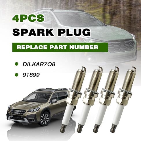 4 قطعة قابس شرارة DILKAR7Q8 متوافق مع سوبارو Crosstrek2019-2023 2021-2024 Forester2019-2024 Impreza2024 Impreza2024 Legacy2020-2024 Outback 2020-2024، قابس إشعال إيريديوم، استبدال 91899 in Kuwait