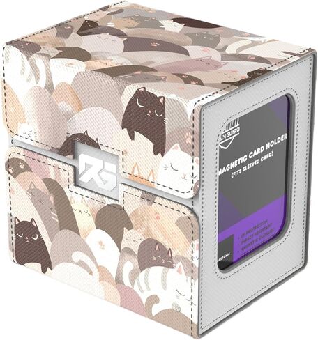 (Pastel Cats) 100+ Card Custom Art TCG/MTG Commander Deck Box With Storage in Saudi Arabia