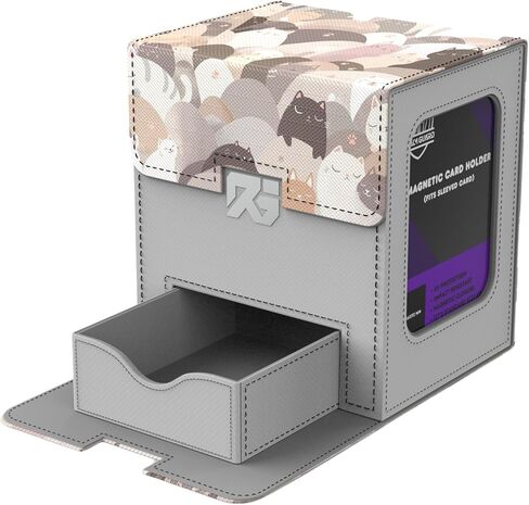 (Pastel Cats) 100+ Card Custom Art TCG/MTG Commander Deck Box With Storage in Saudi Arabia