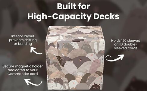 (Pastel Cats) 100+ Card Custom Art TCG/MTG Commander Deck Box With Storage in Saudi Arabia