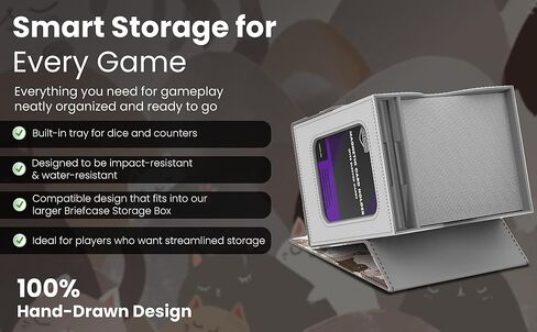 (Pastel Cats) 100+ Card Custom Art TCG/MTG Commander Deck Box With Storage in Saudi Arabia
