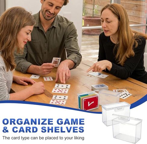 Dimore 2 Pack Clear Playing Card Case - High Capacity Plastic Game Card Storage Box for UNO & Standard Cards, Upgraded Deck Holder with Secure Snap Closure (NO CARDS) (2 Pack (4.1" x 2.5" x 1.5")) in Saudi Arabia